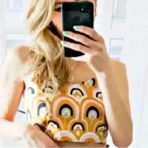 House of Harlow 1960 art deco print crop top sz XS - Picture 1 of 8